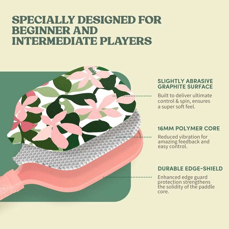 Dinkly Pickleball Paddles Set of 2/4- USAPA Approved Graphite/Fiberglass Pickleball Racket, 2 Pickleball Rackets, 4 Balls and 1 Portable Carry Bag, Aesthetic Pickle Ball Set for Men Women Beginners - Image 3